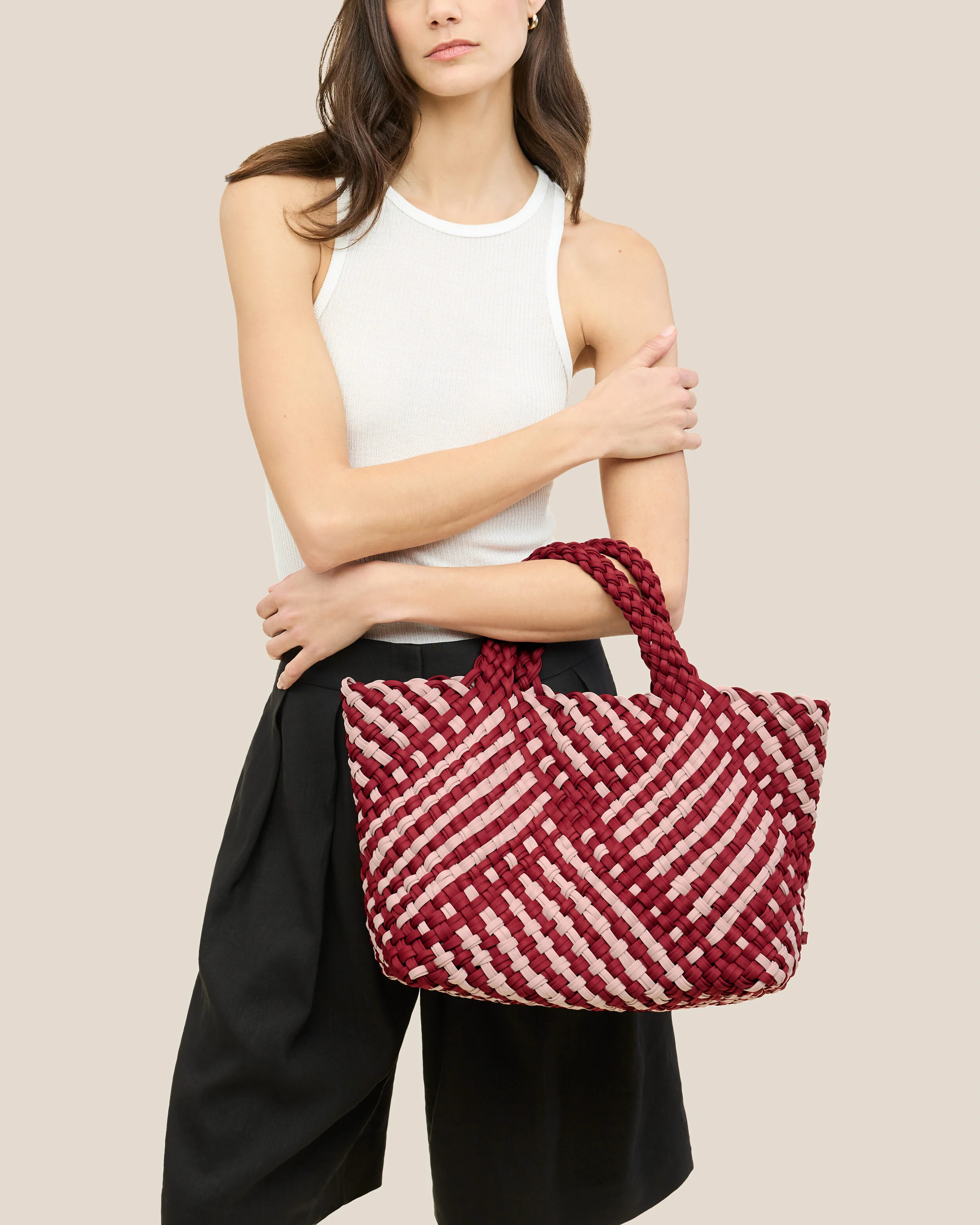 St. Barths Medium Tote Double Weave | Lychee - Image 5