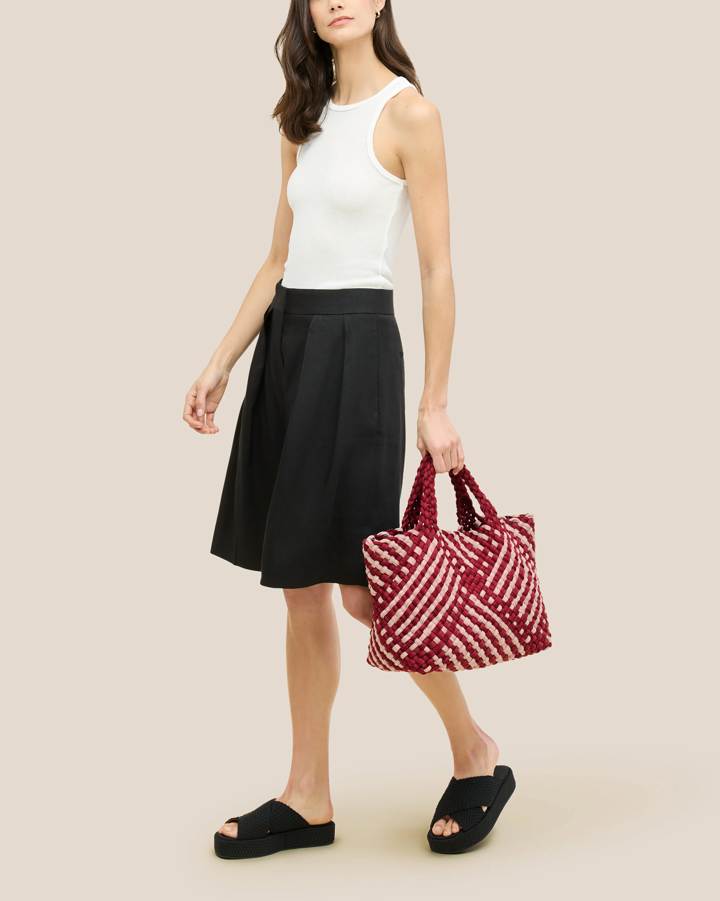St. Barths Medium Tote Double Weave | Lychee - Image 6